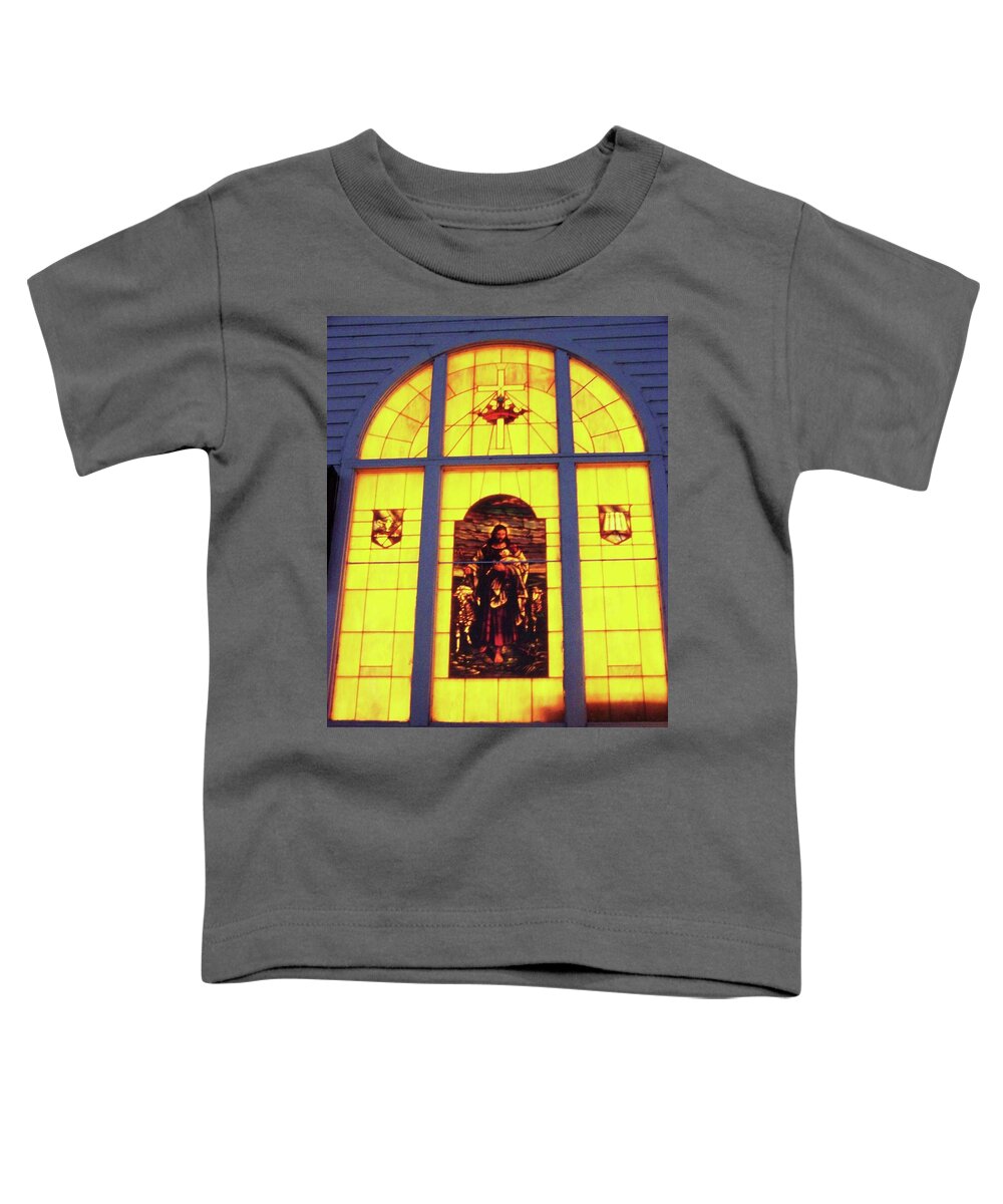 Stained Glass Window Toddler T-Shirt featuring the photograph Shepherd by Julie Rauscher