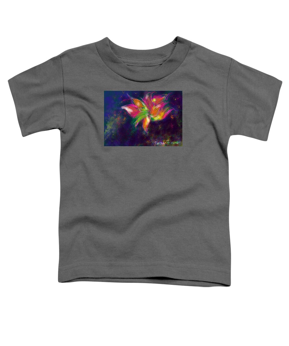  Toddler T-Shirt featuring the digital art Shooting Stars by Greg Liotta
