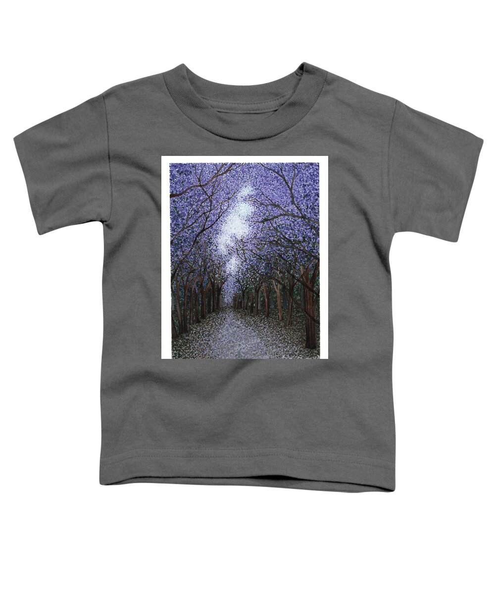Sierra Madre Toddler T-Shirt featuring the painting Sierra Madre Jacarandas by Hilda Wagner