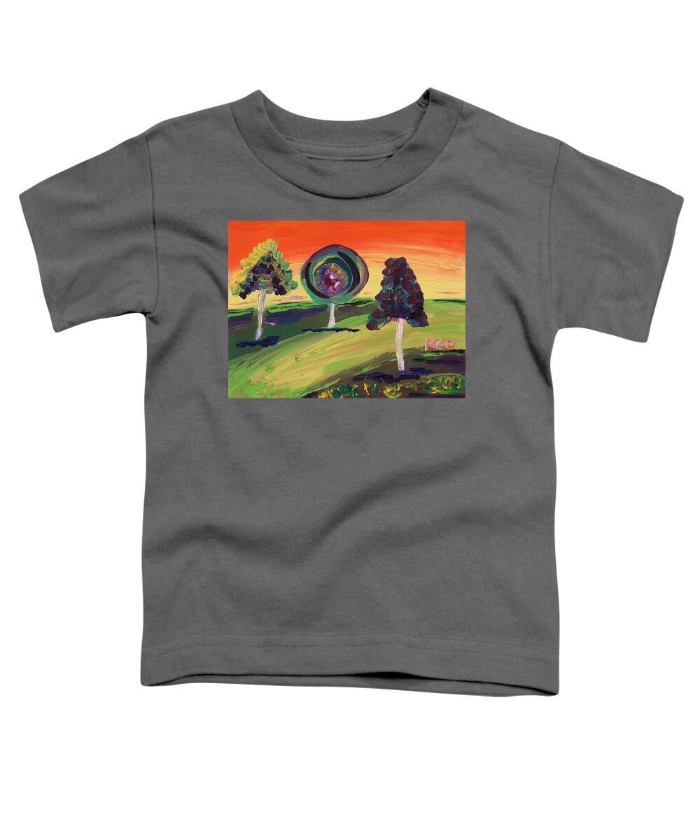 Mcw Toddler T-Shirt featuring the painting Singular Individuals by Mary Carol Williams