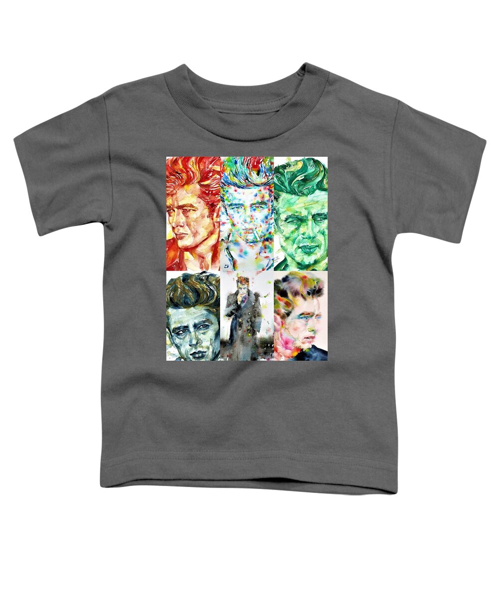 James Dean Toddler T-Shirt featuring the painting Six Times James Dean by Fabrizio Cassetta