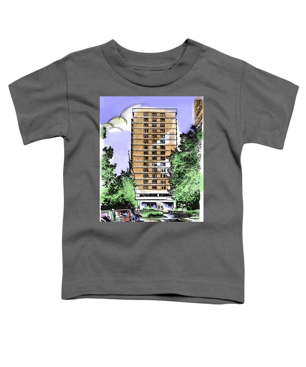 Luxury Condo Toddler T-Shirt featuring the painting Skyline House Condo by Dale Turner