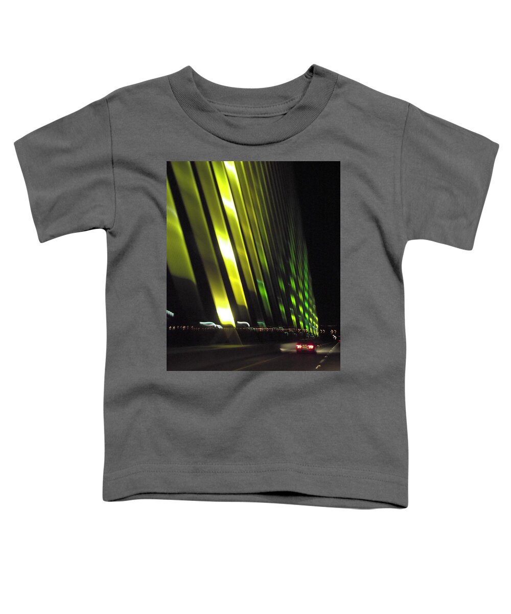 Sunshine Skyway Toddler T-Shirt featuring the photograph Skyway at Night 5559 by Wesley Elsberry