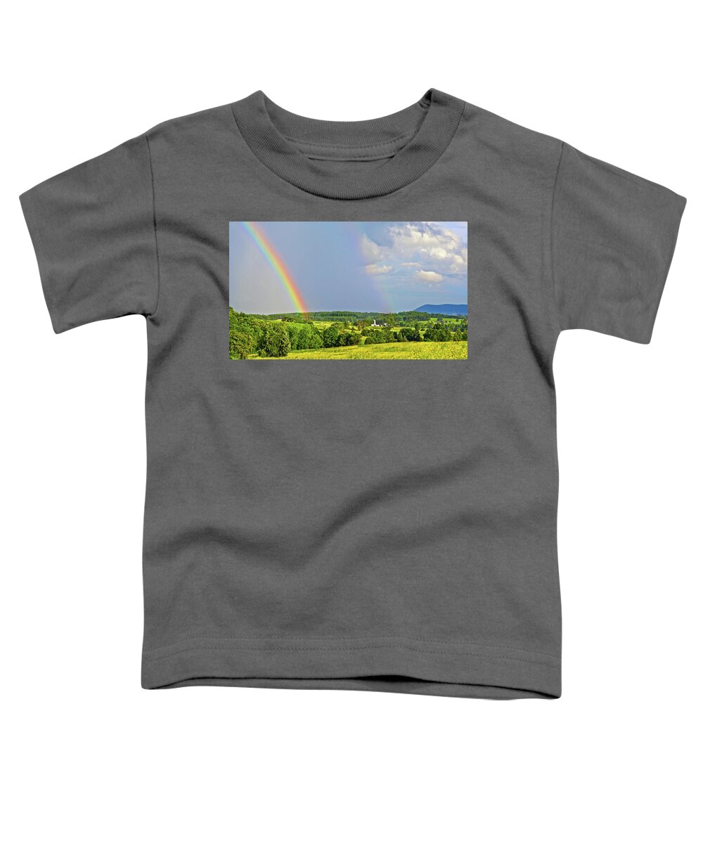 Smith Mountain Lake Rainbow Toddler T-Shirt featuring the photograph Smith Mountain Lake Rainbow by The James Roney Collection