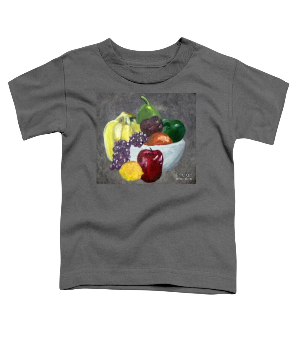 Fruit Toddler T-Shirt featuring the painting Snack by Saundra Johnson