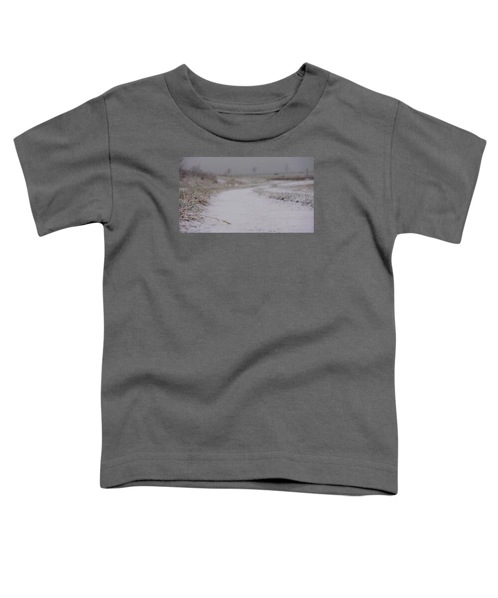 Snow Toddler T-Shirt featuring the photograph Snow Path by Brooke Bowdren