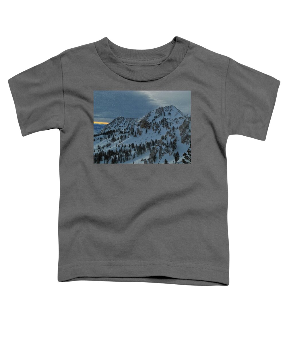 Snowbasin Ski Area As A Snow Globe Toddler T-Shirt featuring the photograph Snowbasin Ski Area as a Snow Globe by Raymond Salani III