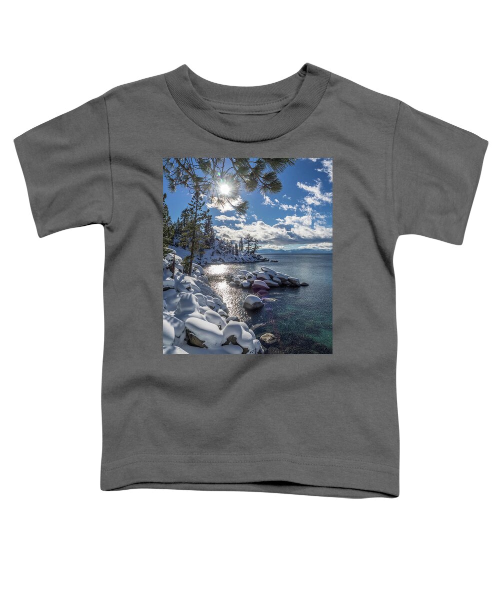 Lake Toddler T-Shirt featuring the photograph Snowy Tahoe by Martin Gollery