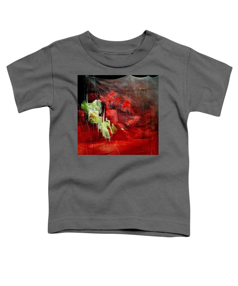 Red Toddler T-Shirt featuring the painting Soho Rain by Helen Syron