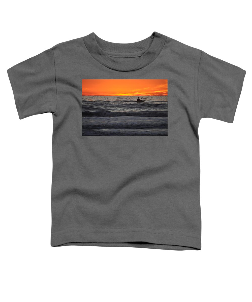 Kayak Toddler T-Shirt featuring the photograph Solitude But Not Alone by Bridgette Gomes