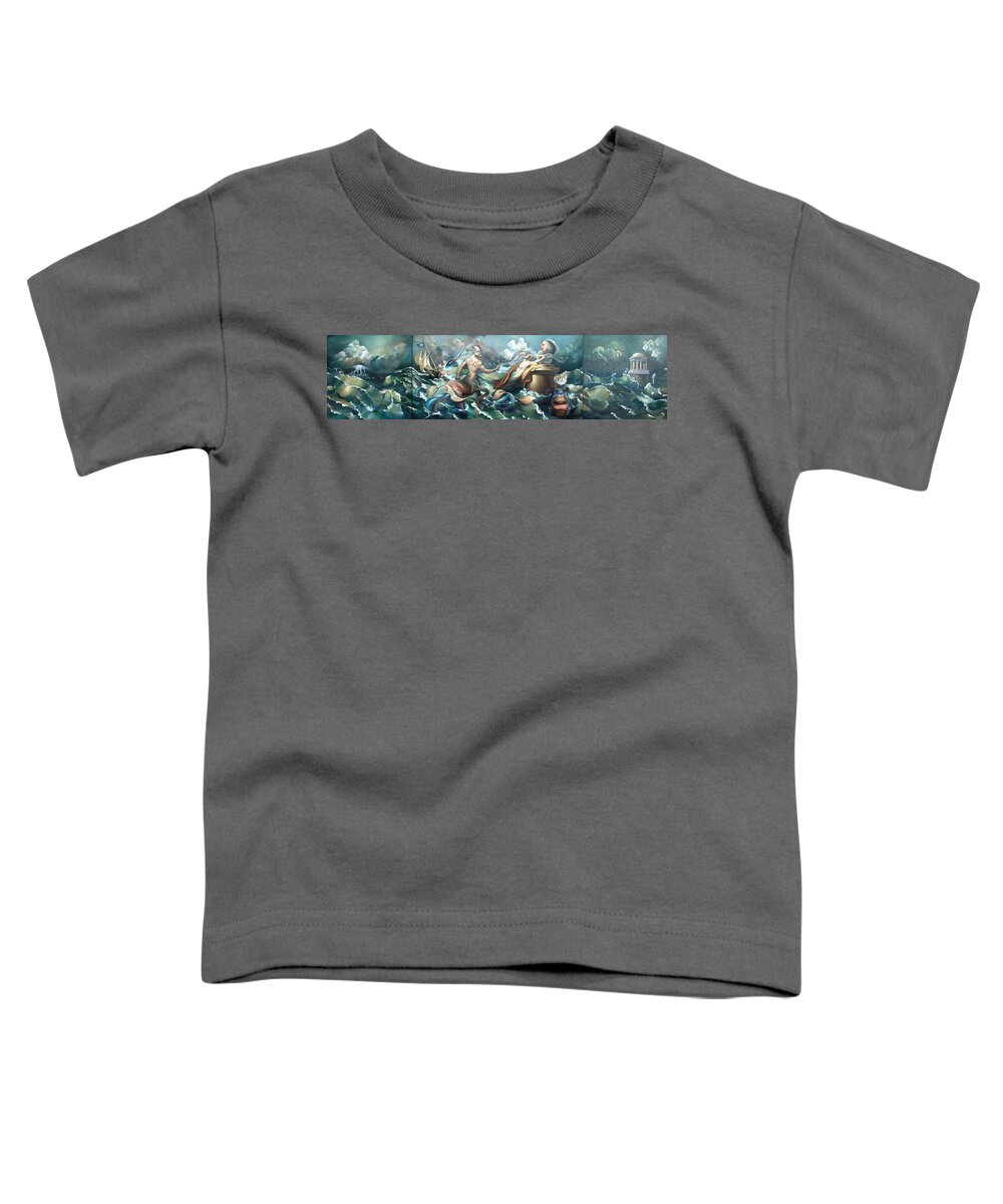 Marine Toddler T-Shirt featuring the painting SOMETHING FOWL AFLOAT 2b by Patrick Anthony Pierson