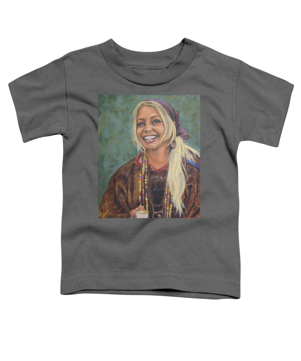 Portrait Toddler T-Shirt featuring the painting Songbird by Todd Cooper