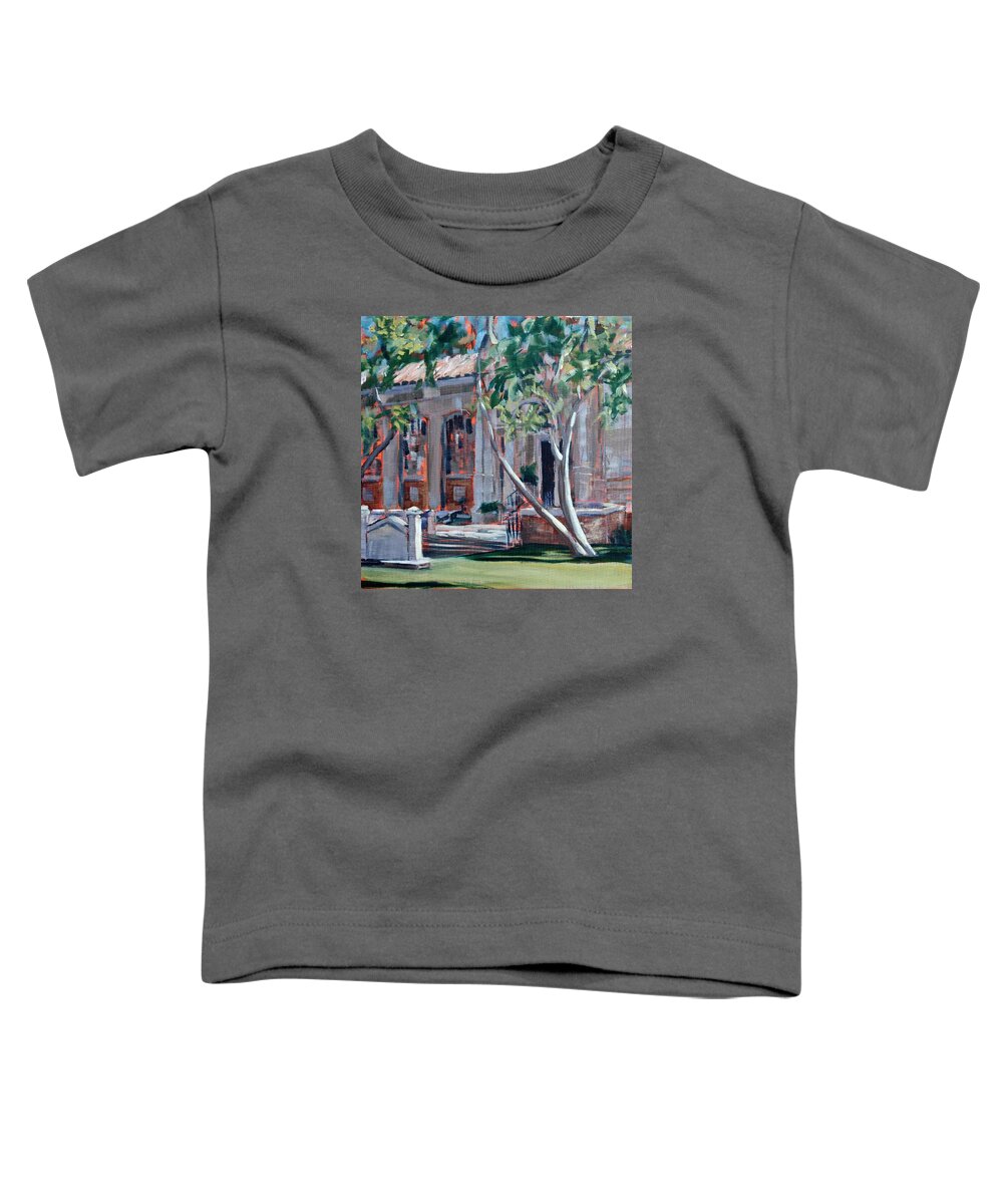 Library Toddler T-Shirt featuring the painting South Pasadena Library by Richard Willson