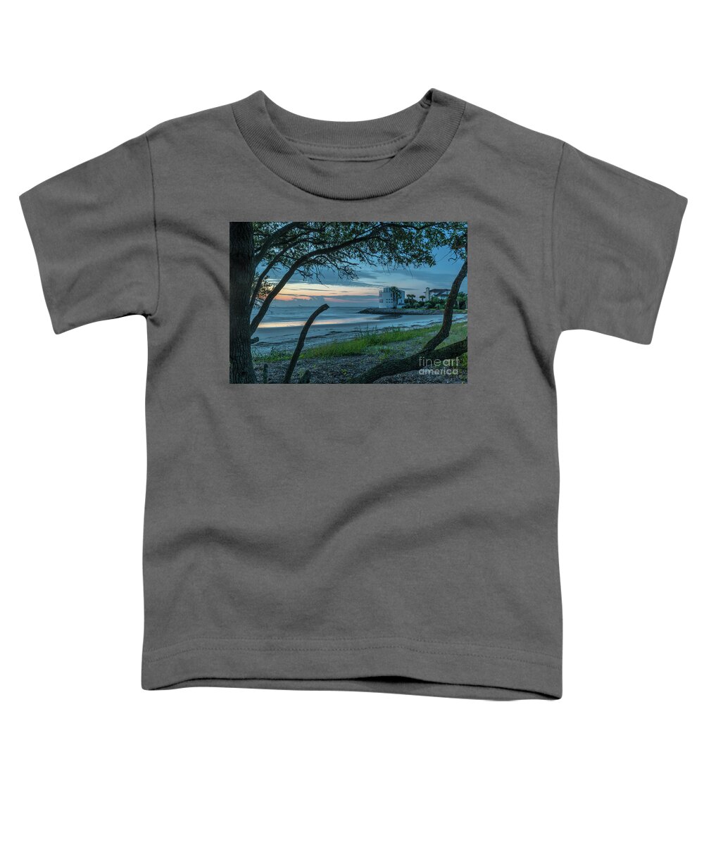 Round House Toddler T-Shirt featuring the photograph Southern Sunrise over Breach Inlet by Dale Powell