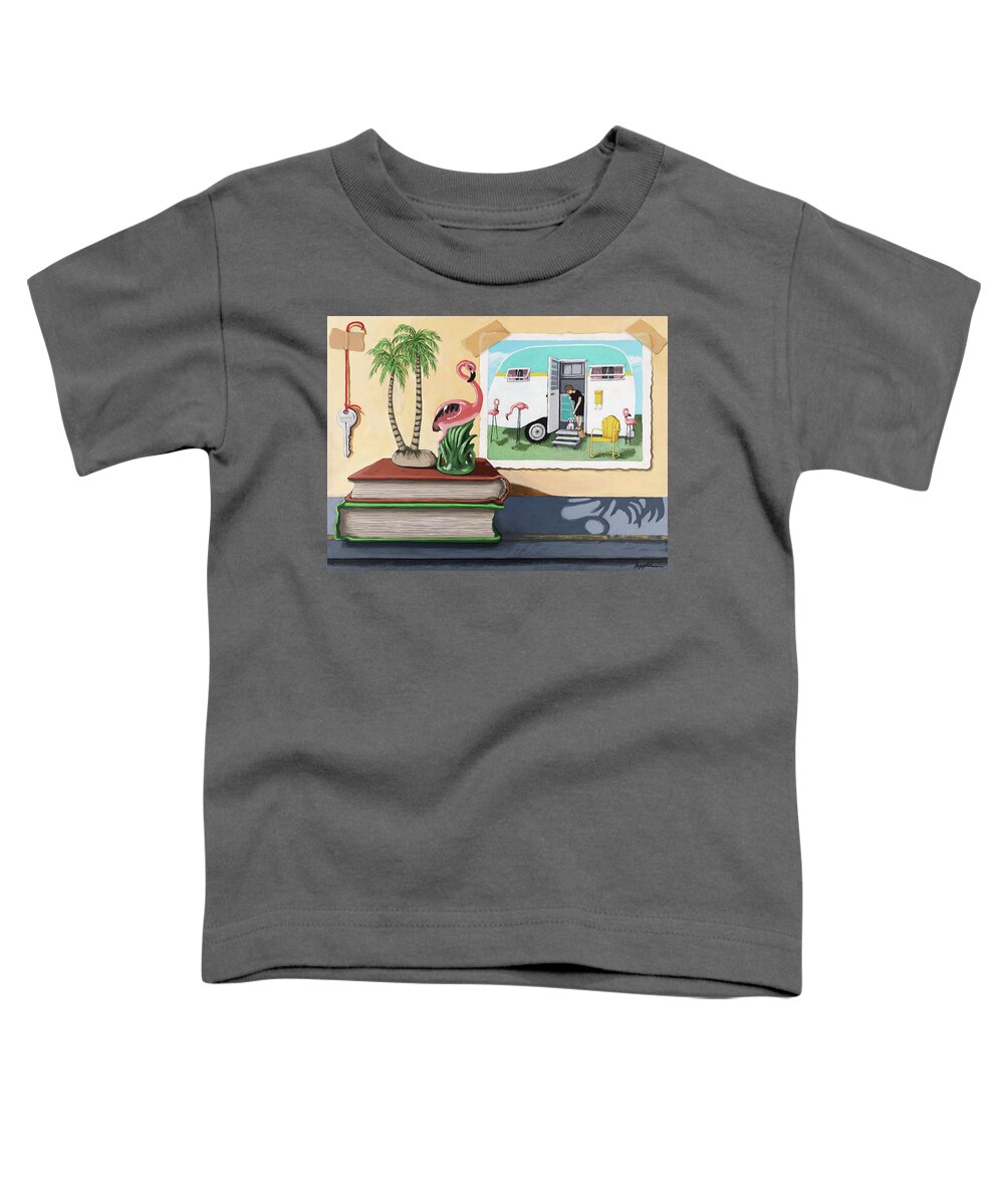 Souvenirs Toddler T-Shirt featuring the painting Souvenir Memories - still life original painting by Linda Apple