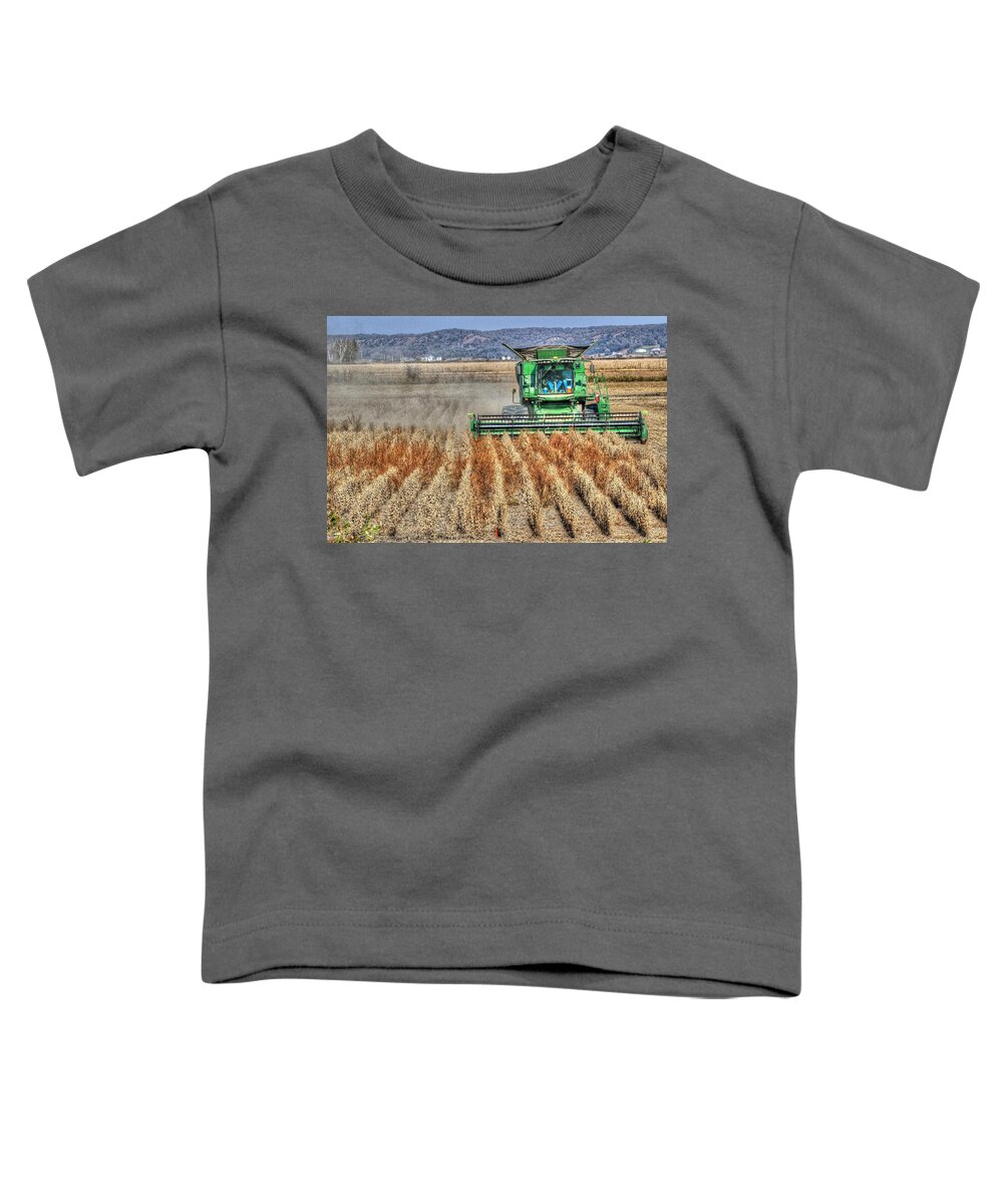 Iowa Toddler T-Shirt featuring the photograph Soybean Harvest Fremont County Iowa by J Laughlin