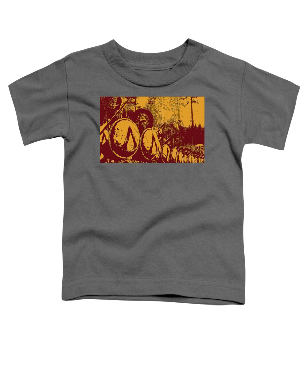 Spartan Warrior Toddler T-Shirt featuring the digital art Spartan Hoplites - Wall of Spears by AM FineArtPrints