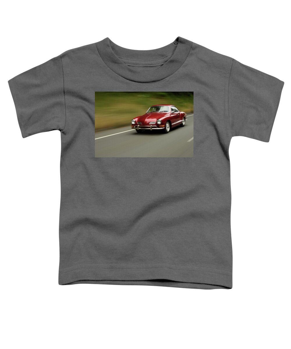 Beetle Toddler T-Shirt featuring the photograph Speeding VW Karmann Ghia by Richard Kimbrough