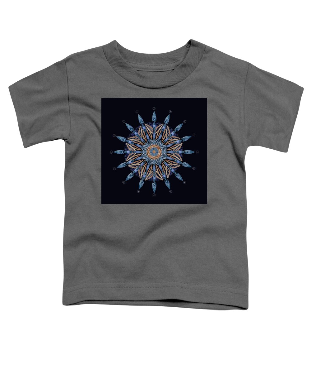 Blue Toddler T-Shirt featuring the digital art Sphinx Moth Pattern Mandala by Deborah Smith