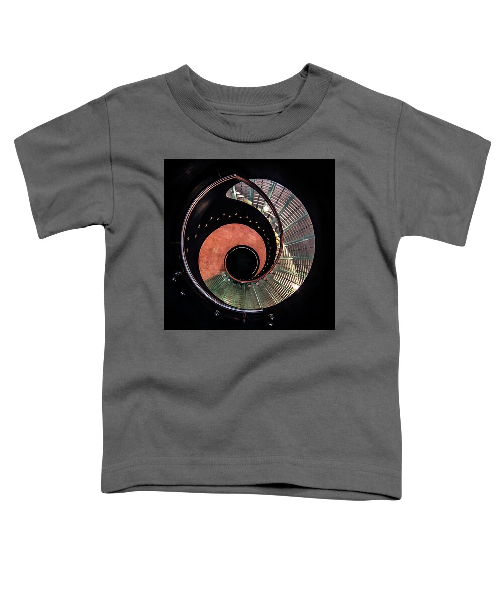 Staircase Toddler T-Shirt featuring the photograph Spiral glass stairs by Jaroslaw Blaminsky