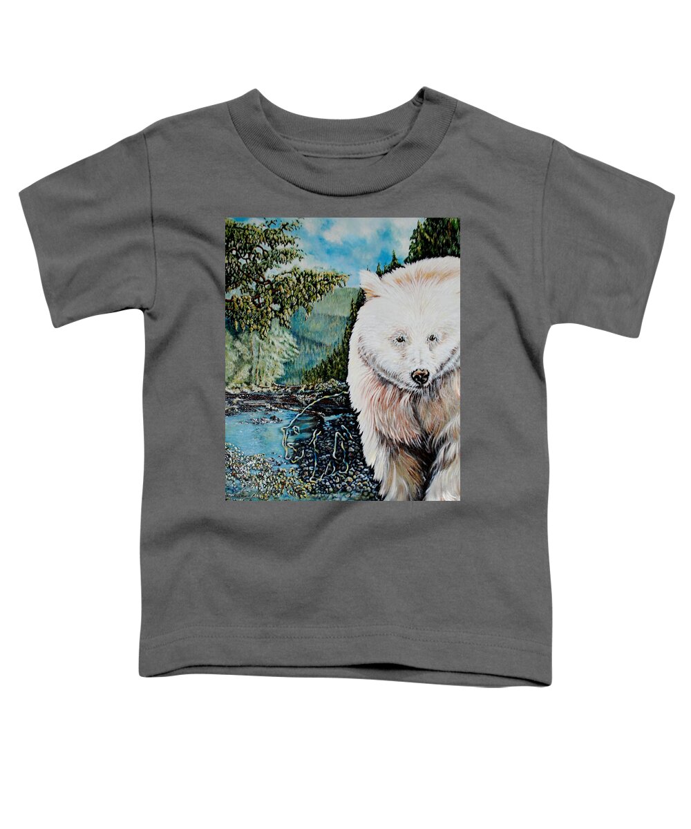 Spirit Bear Toddler T-Shirt featuring the painting Spirit Bear by Susan Moore