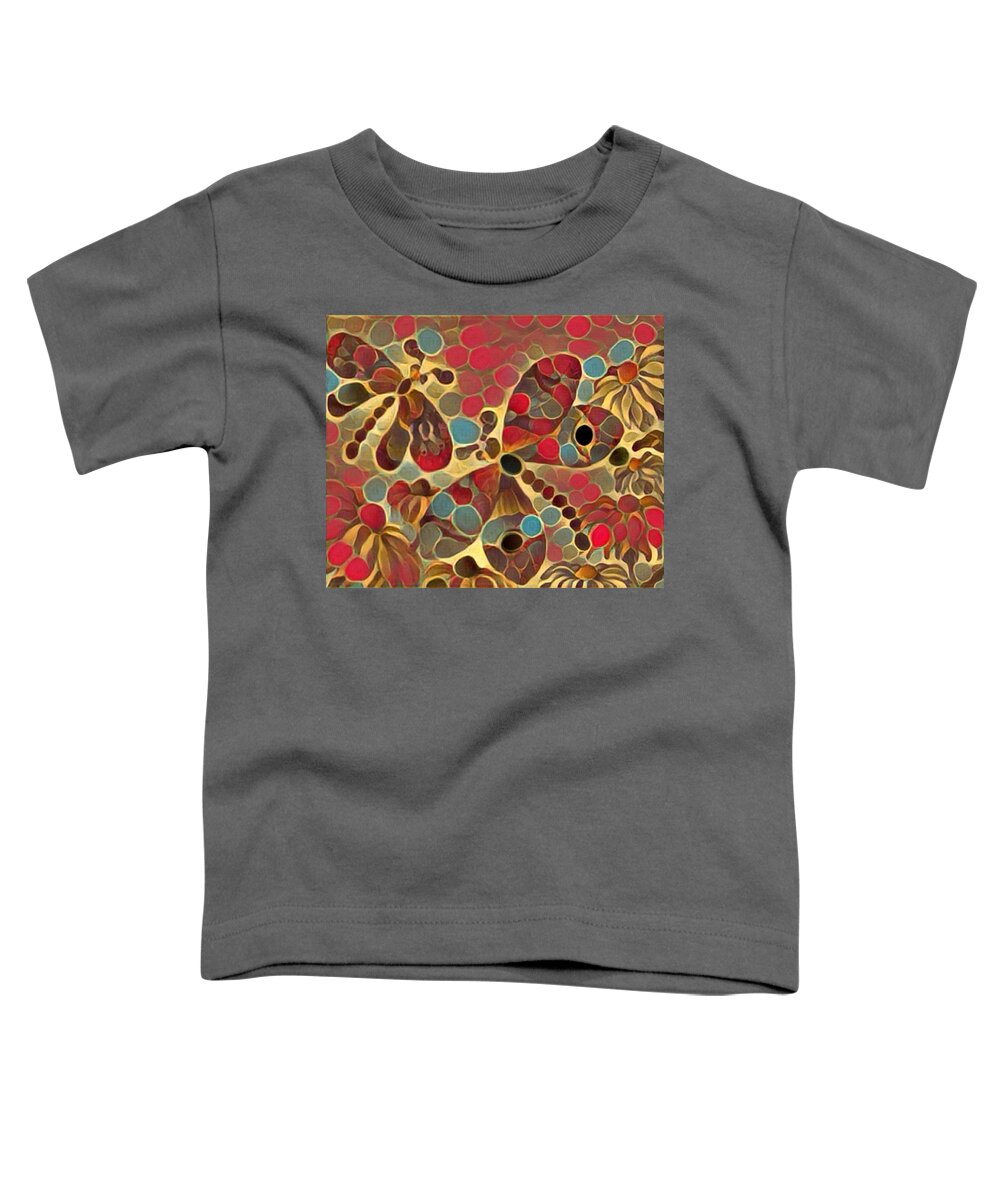 Dragon Flies Toddler T-Shirt featuring the digital art Spotted dragons by Megan Walsh