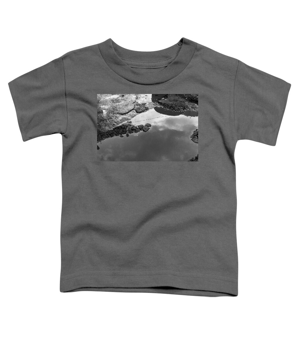 Rain Puddle Toddler T-Shirt featuring the photograph Spring Clouds Puddle Reflection by John Williams
