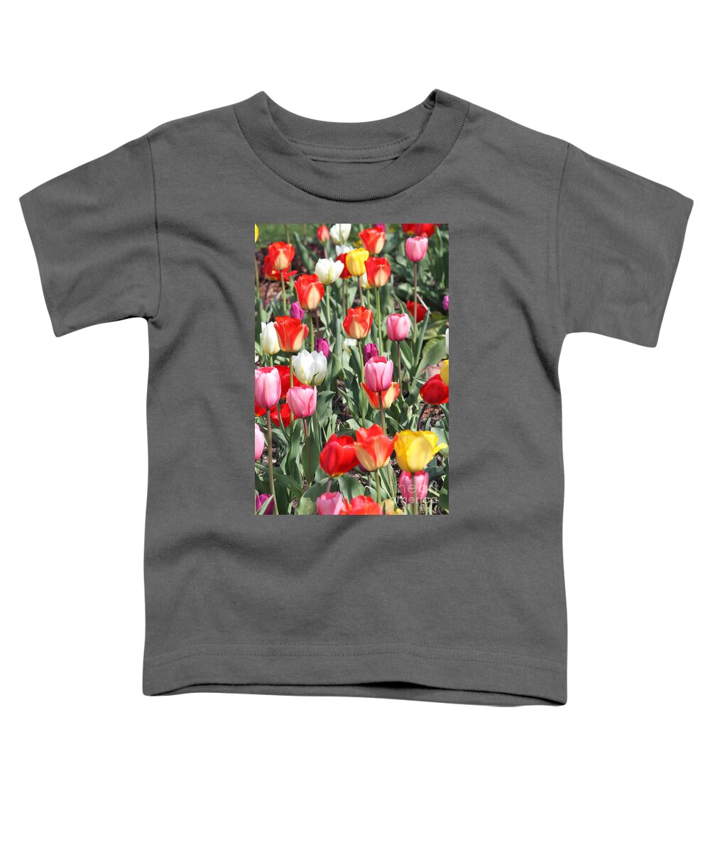 Flowers Toddler T-Shirt featuring the glass art Spring Tulips 3 by Robert Pearson