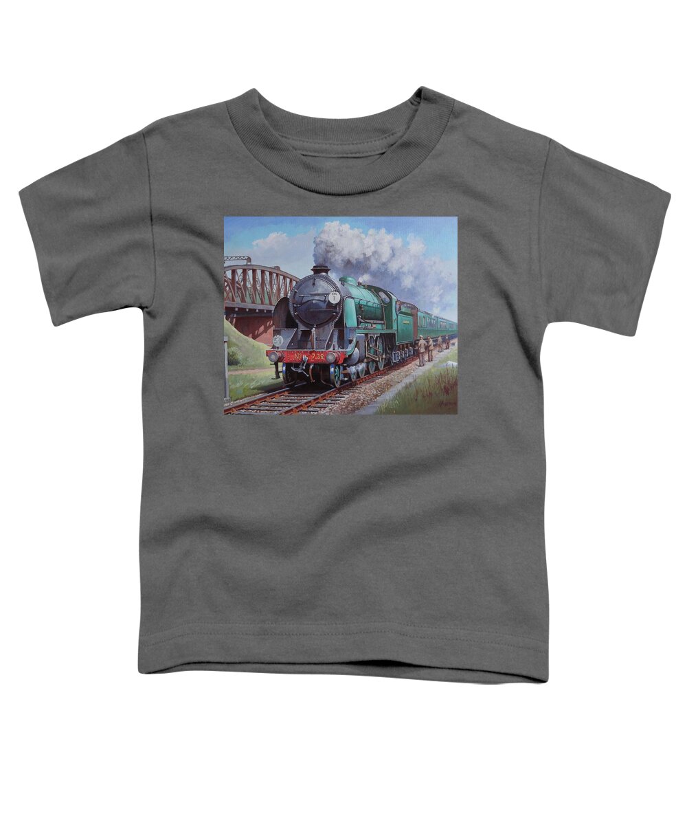 Steam Toddler T-Shirt featuring the painting SR King Arthur class. by Mike Jeffries