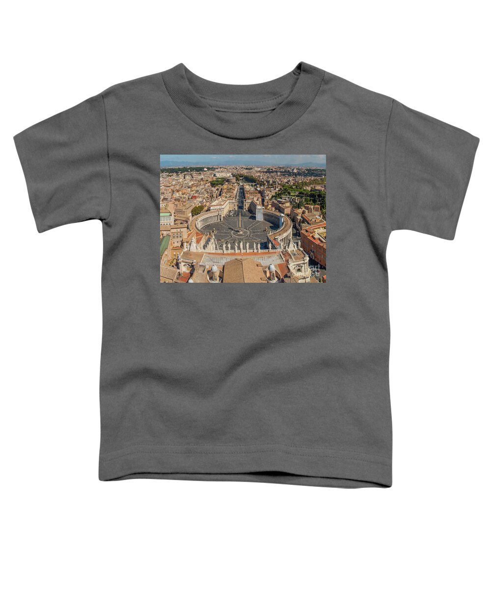Piazza San Pietro Toddler T-Shirt featuring the photograph St Peter Cathedral Vatican City Rome by Maria Rabinky