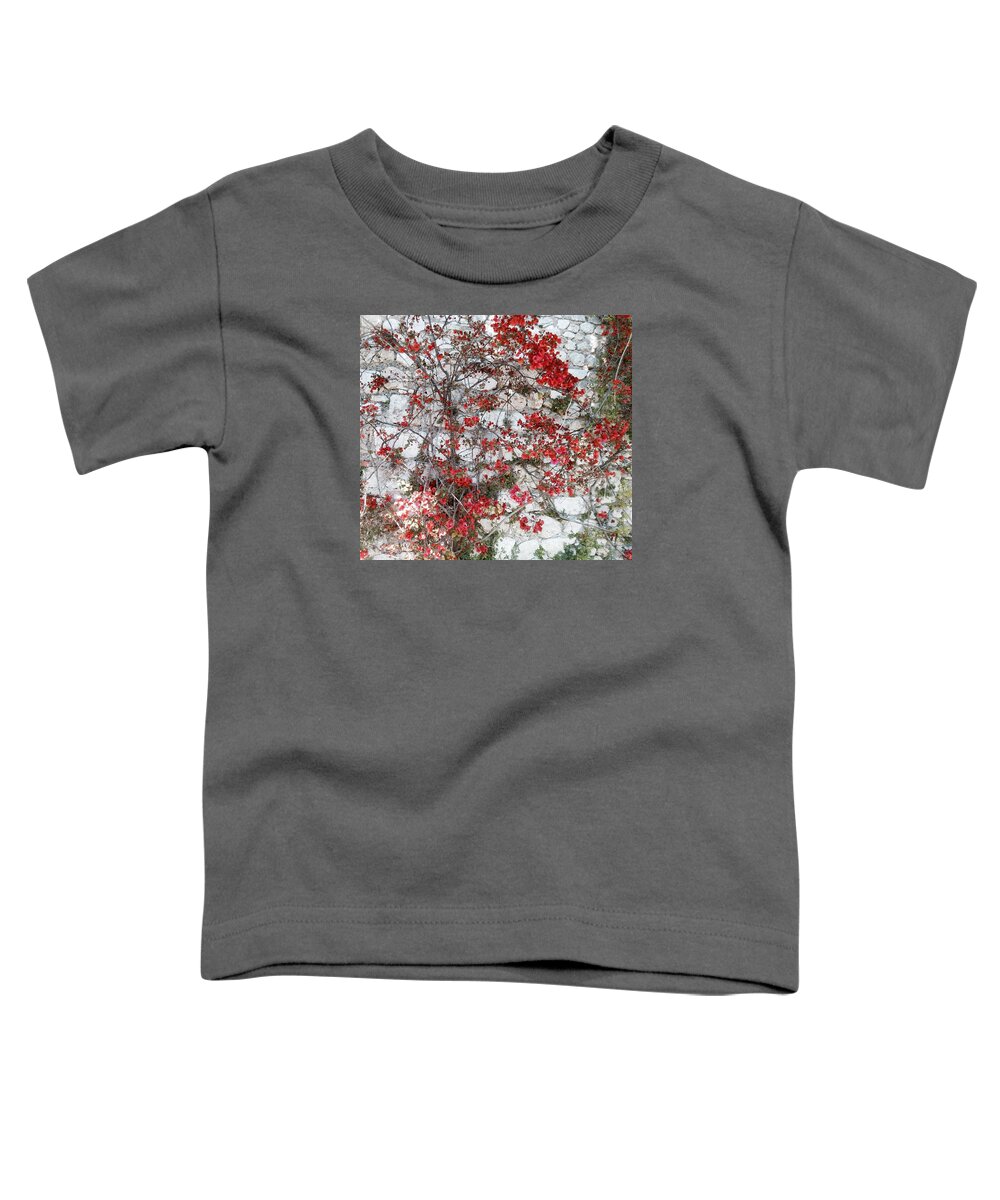 Red Toddler T-Shirt featuring the photograph Stained Wall by Tiffany Marchbanks
