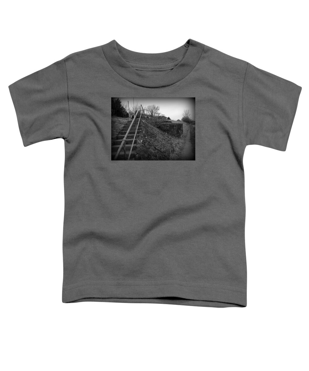 Black And White Toddler T-Shirt featuring the photograph Stairs by Lukasz Ryszka