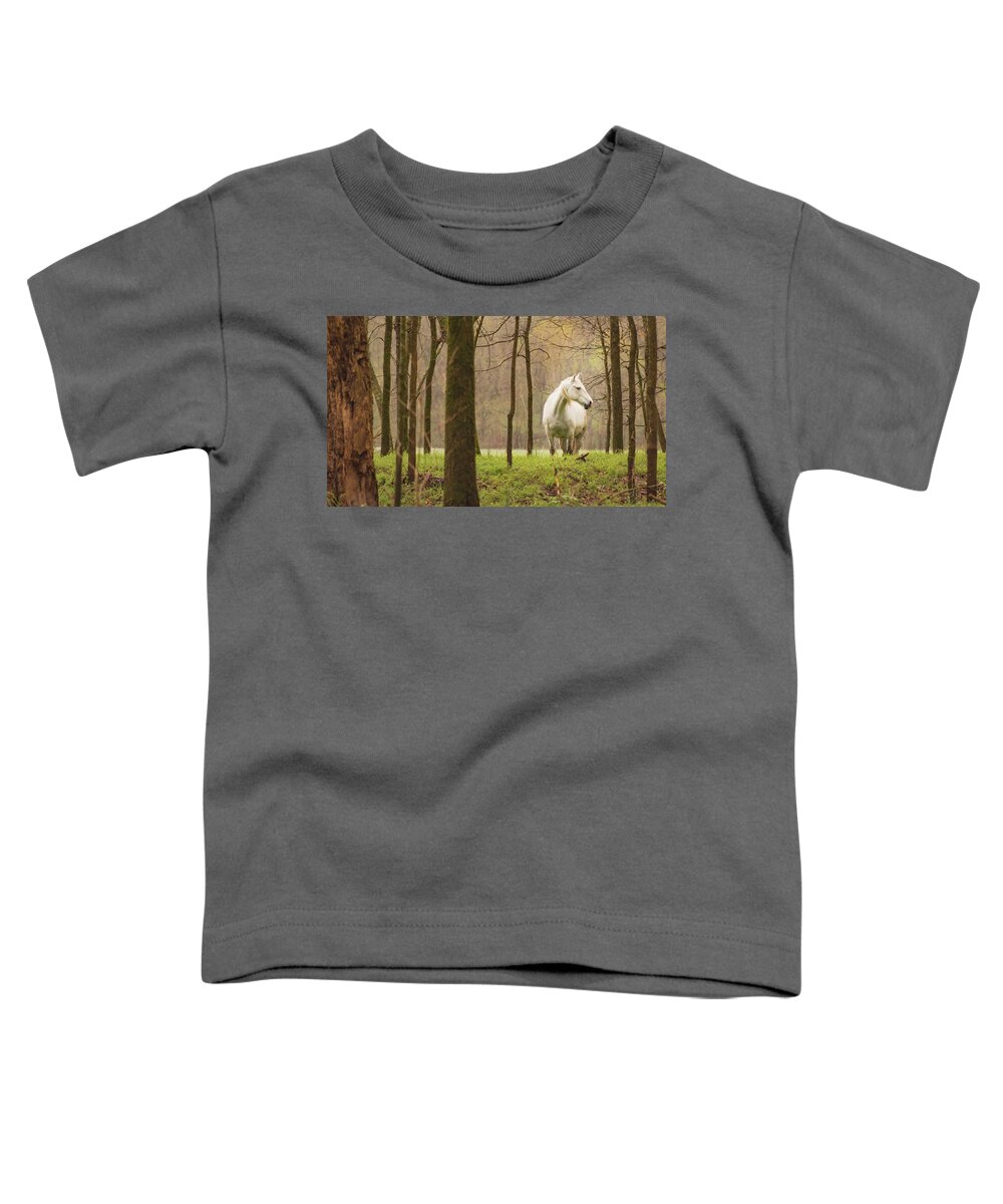 Missouri Wild Horses Toddler T-Shirt featuring the photograph Stepping into the Wild by Holly Ross