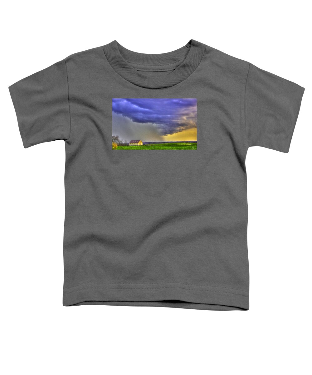 Landscape Toddler T-Shirt featuring the photograph Storm Over River by Sam Davis Johnson