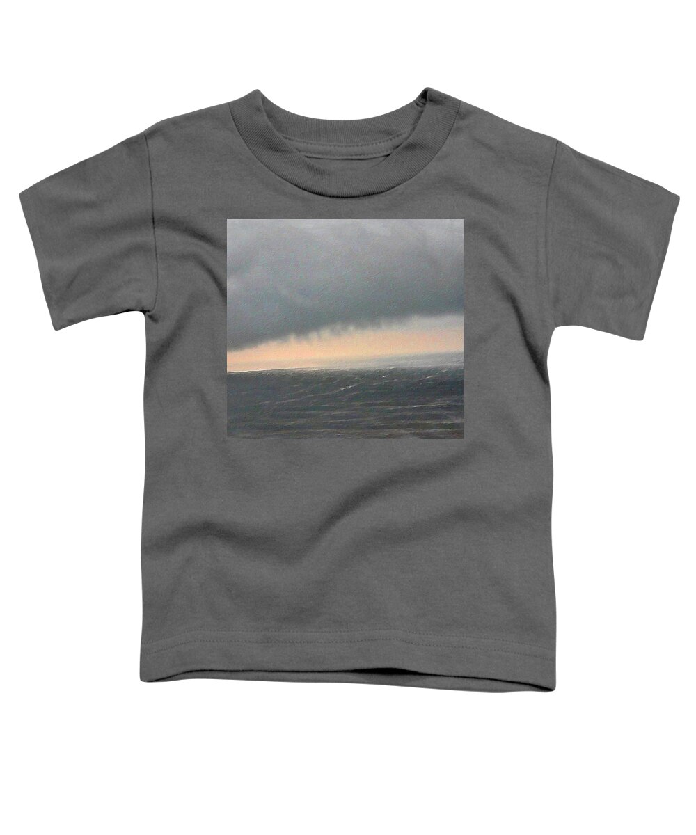 Dark Clouds Toddler T-Shirt featuring the painting Storming Clouds by Joan Reese