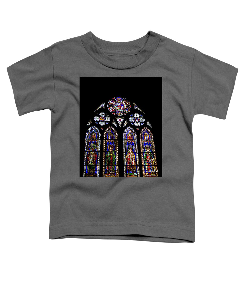 Alsace Toddler T-Shirt featuring the photograph Strasbourg Cathedral Stained Glass by Teresa Mucha