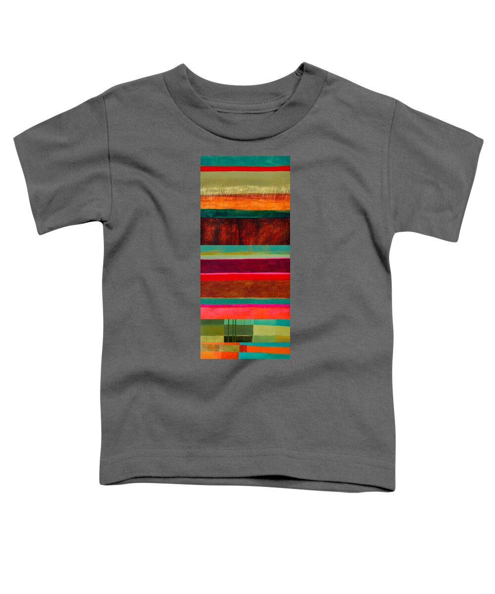 Abstract Art Toddler T-Shirt featuring the painting Stripe Assemblage 1 by Jane Davies