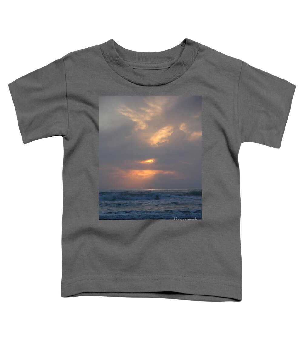 Beach Prints Toddler T-Shirt featuring the photograph Subtle sunrise at the beach by Julianne Felton