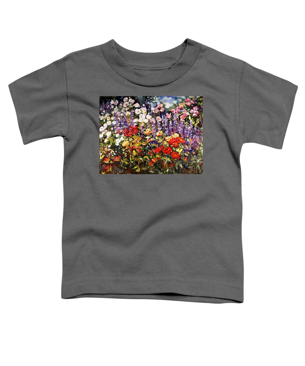 Ingrid Dohm Toddler T-Shirt featuring the painting Summer Garden II by Ingrid Dohm
