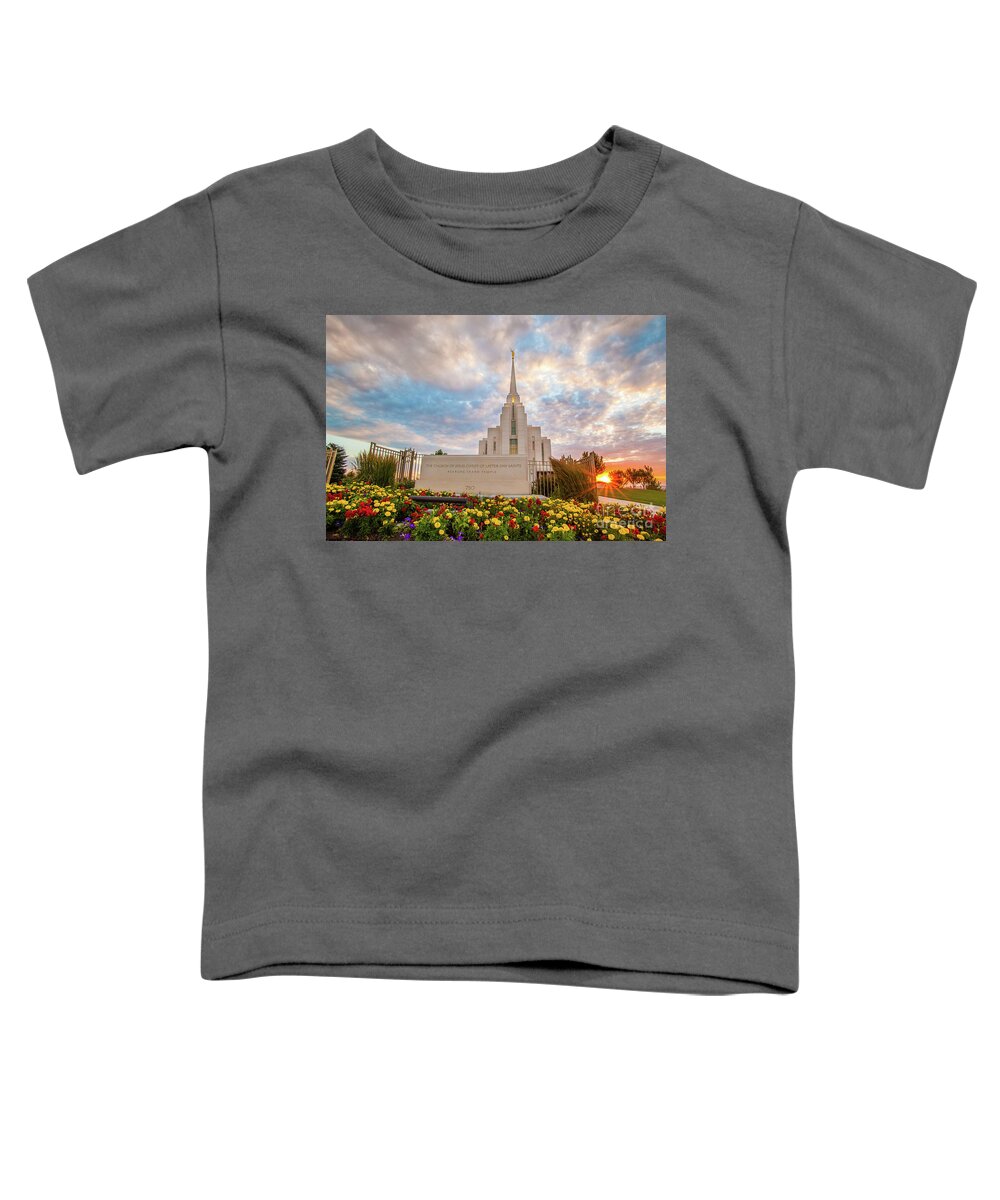 Canon Toddler T-Shirt featuring the photograph Summer Sunset - Rexburg Idaho Temple by Bret Barton