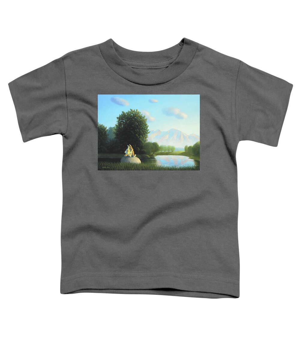 Rabbit Toddler T-Shirt featuring the painting Summertime by Chris Miles