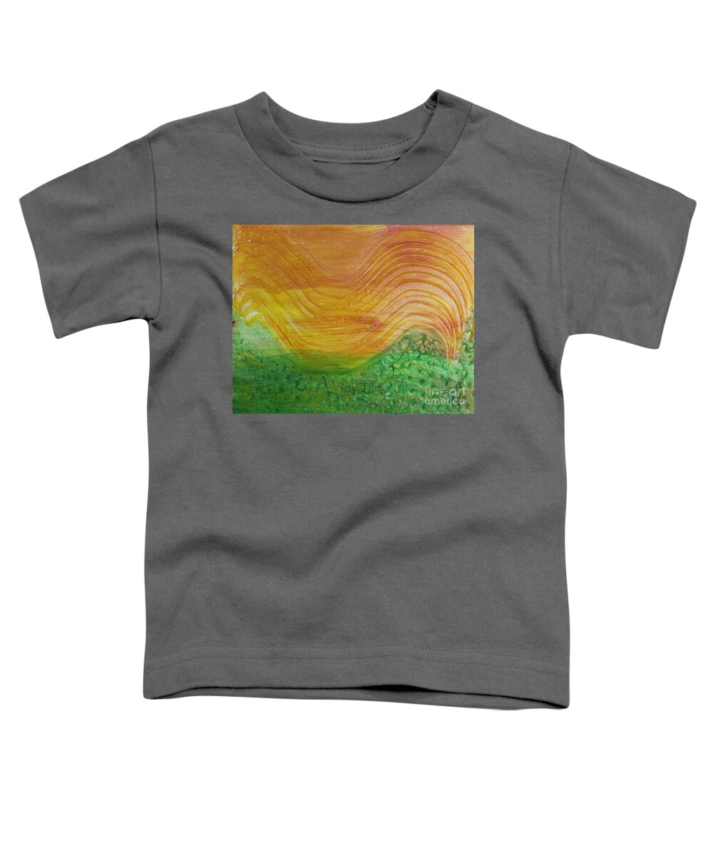 Sun Toddler T-Shirt featuring the painting Sun and Grass in Harmony by Sarahleah Hankes