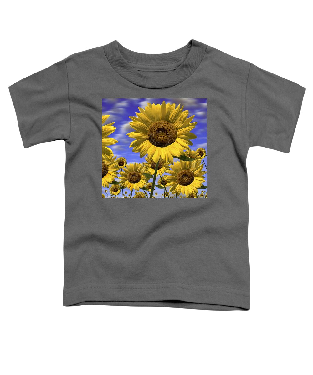 Flowers Toddler T-Shirt featuring the photograph Sun Flowers by Mike McGlothlen