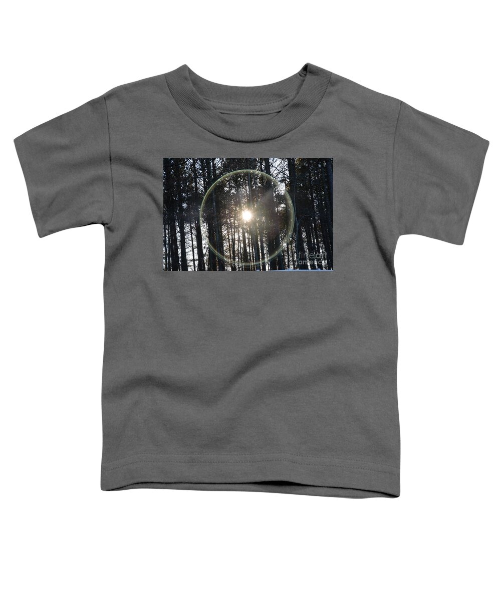 Adrian-deleon Toddler T-Shirt featuring the photograph Sun or Lens Flare in between the woods -Georgia by Adrian De Leon Art and Photography