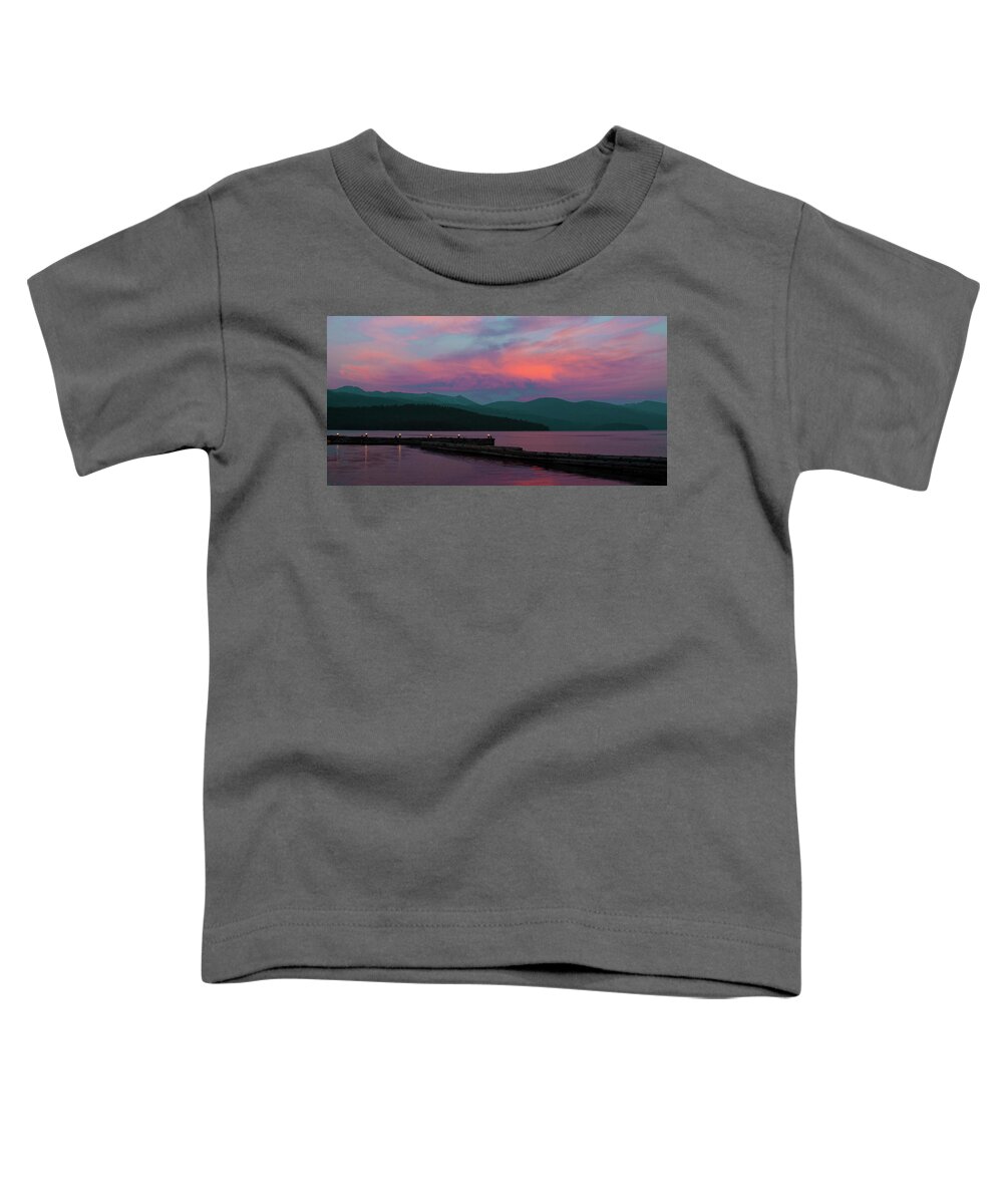 Sun Setting On Priest Lake Toddler T-Shirt featuring the photograph Sun Setting on Priest Lake by David Patterson