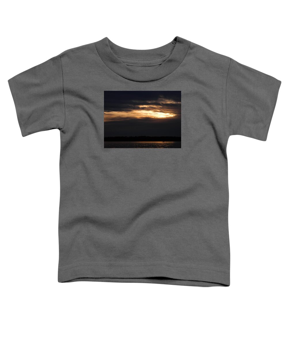 Sunset Toddler T-Shirt featuring the photograph Sun Setting Through Darkness 2 by Gallery Of Hope 