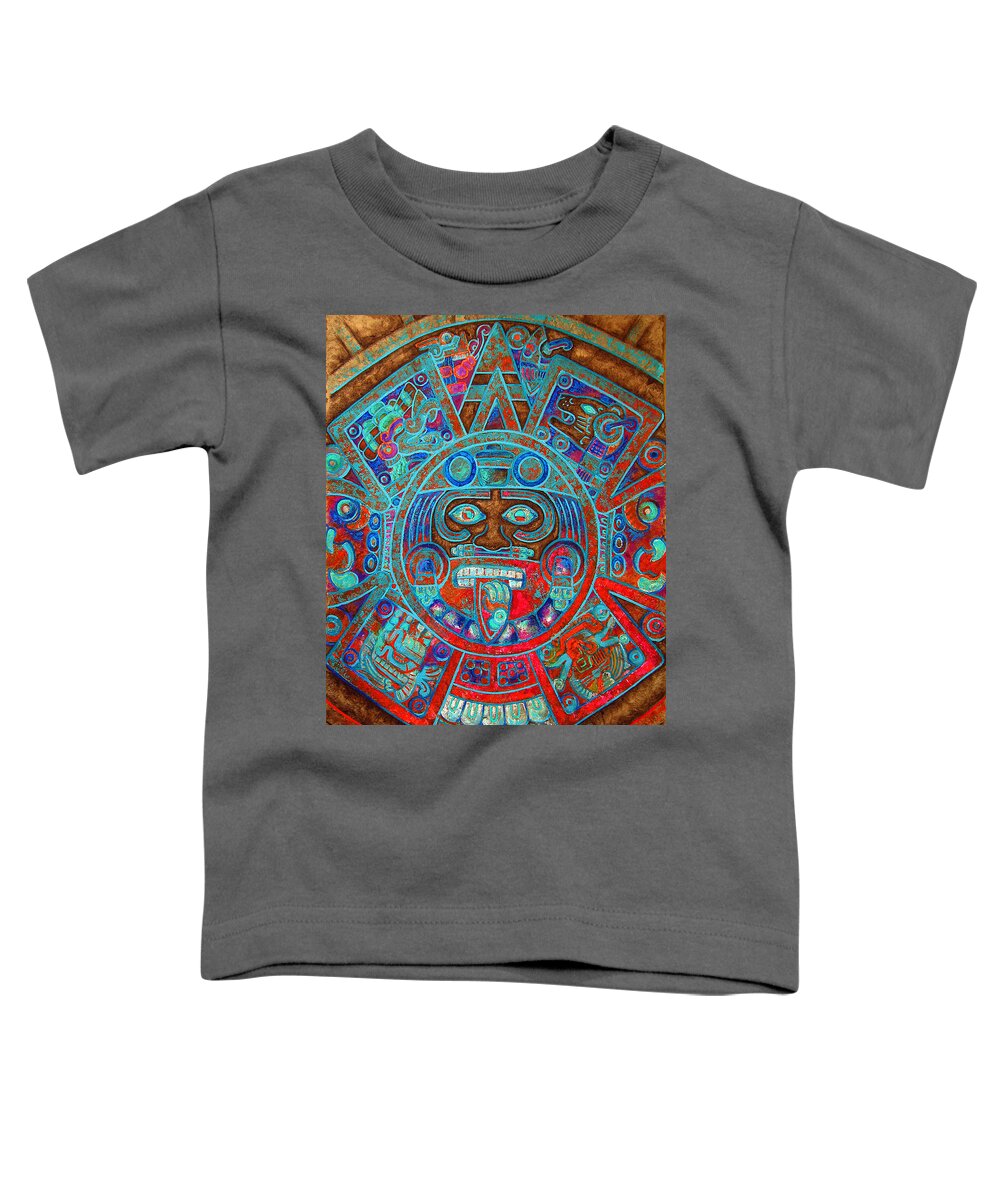 Aztec Toddler T-Shirt featuring the painting S U N . S T O N E by J U A N - O A X A C A