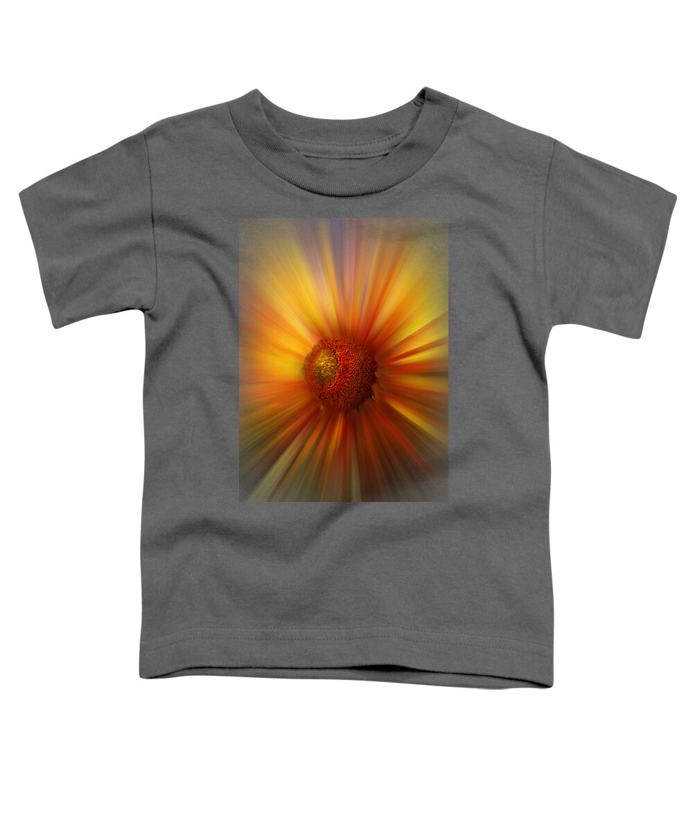 Abstract Toddler T-Shirt featuring the photograph Sunflower Dawn Zoom by Debra and Dave Vanderlaan