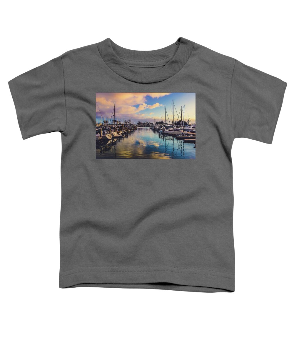 Boat Toddler T-Shirt featuring the photograph Sunset at Dana Point Harbor by Andy Konieczny