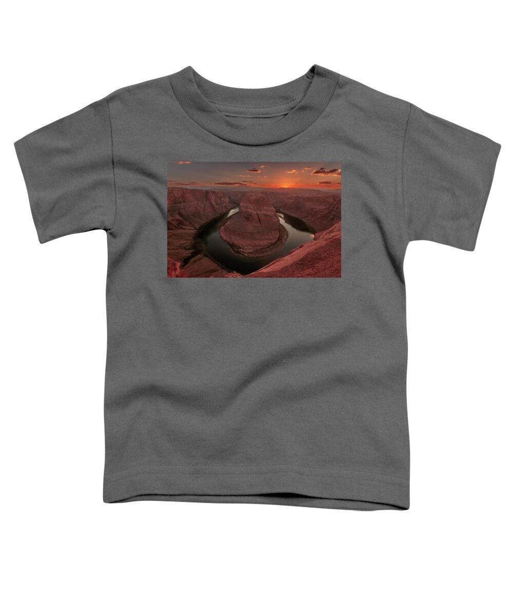 Sunset Toddler T-Shirt featuring the photograph Sunset at Horseshoe Bend by Susan Rissi Tregoning